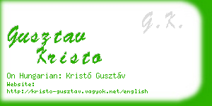 gusztav kristo business card